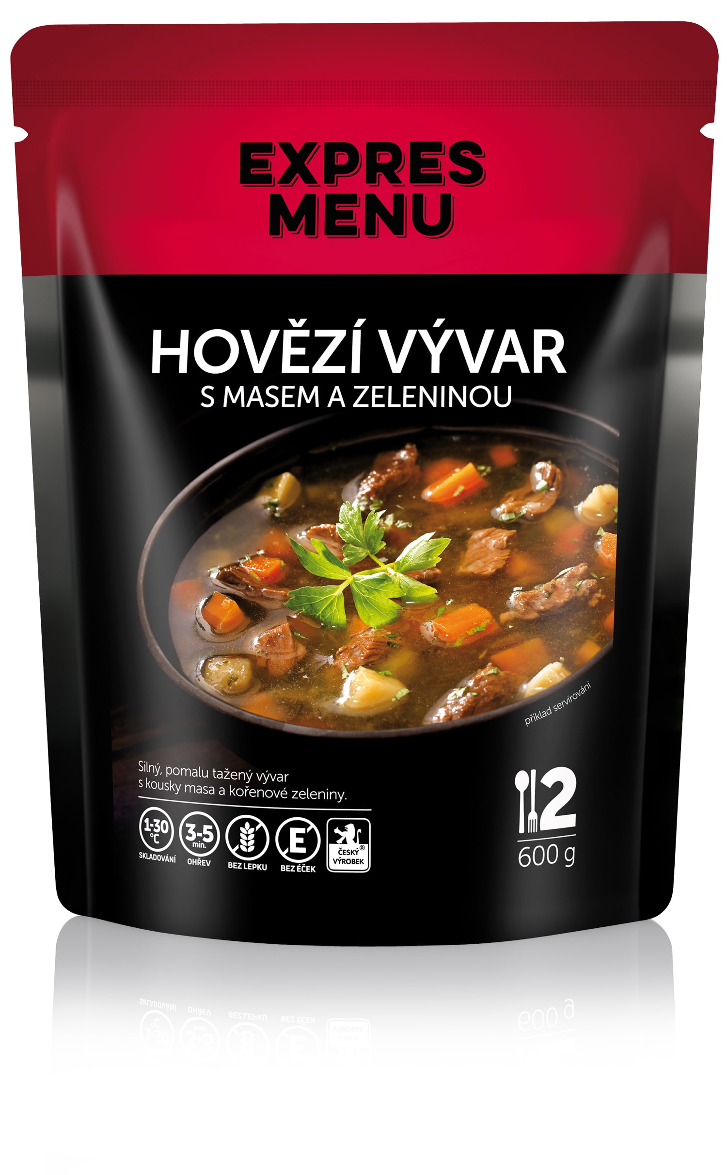 Hovězí vývar se zeleninou (2 porce) - 600g