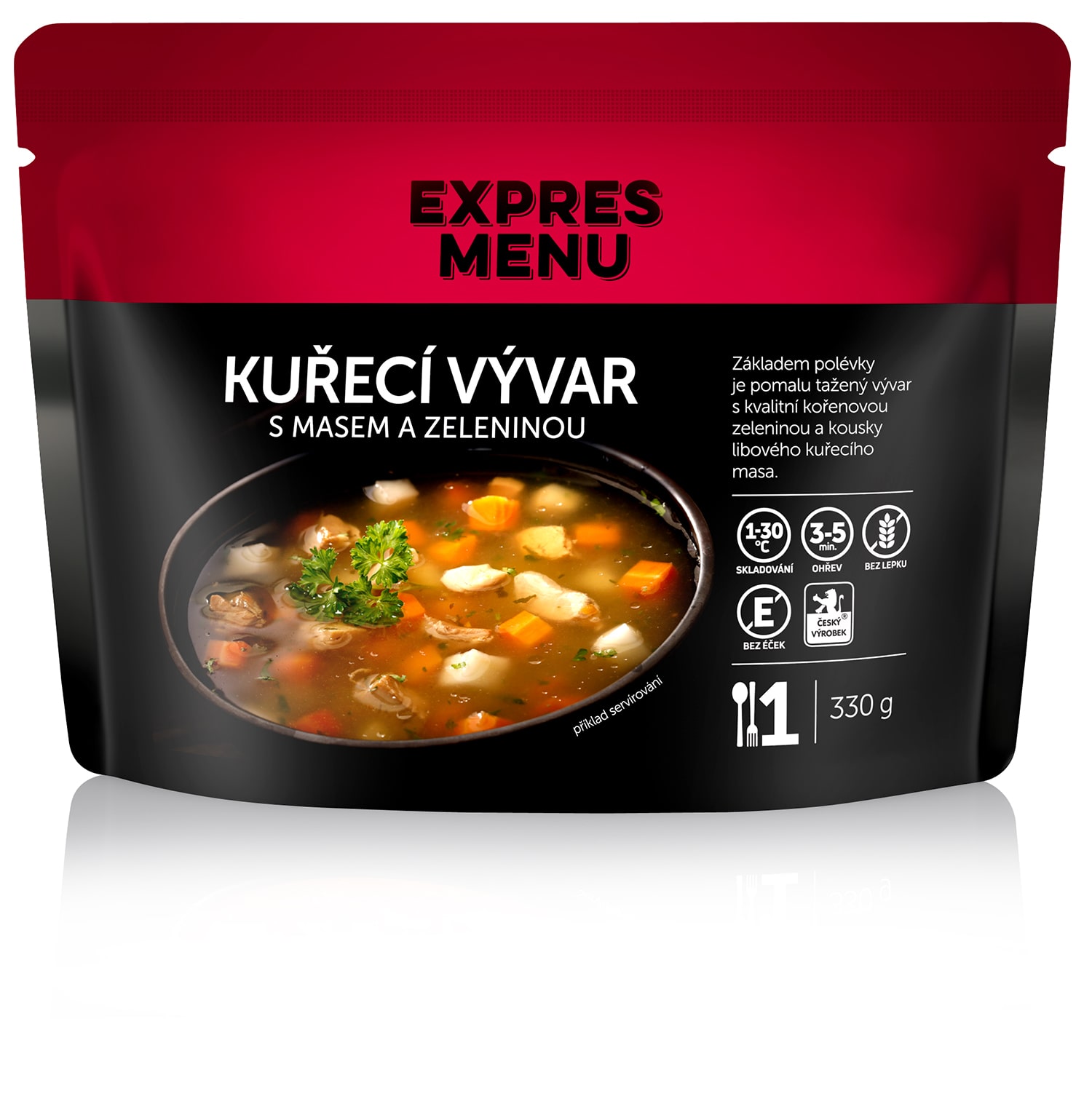 Kuřecí vývar s masem a zeleninou (1 porce) - 330g