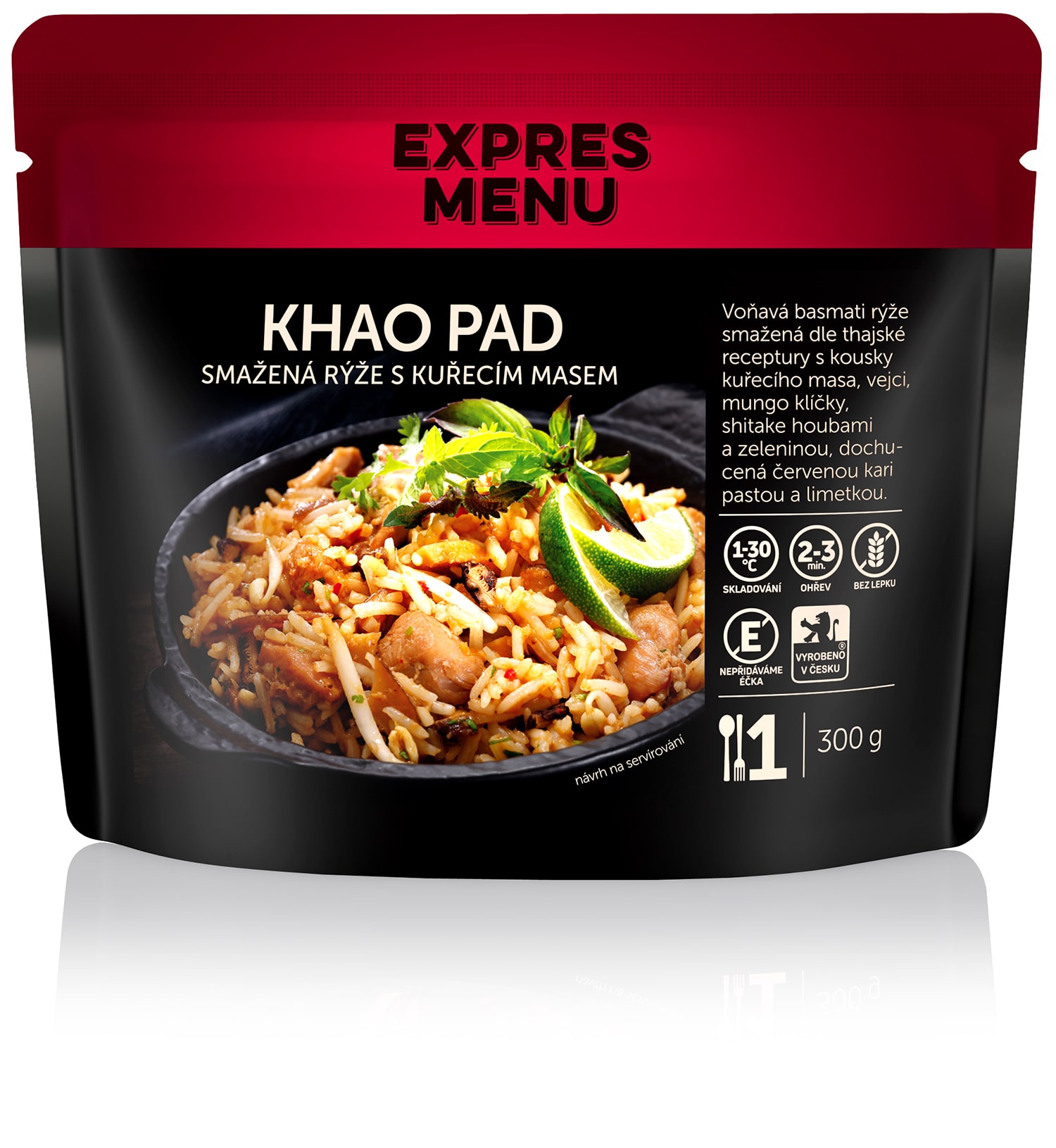 Khao Pad - smažená rýže s kuřecím masem (1porce) - 300g