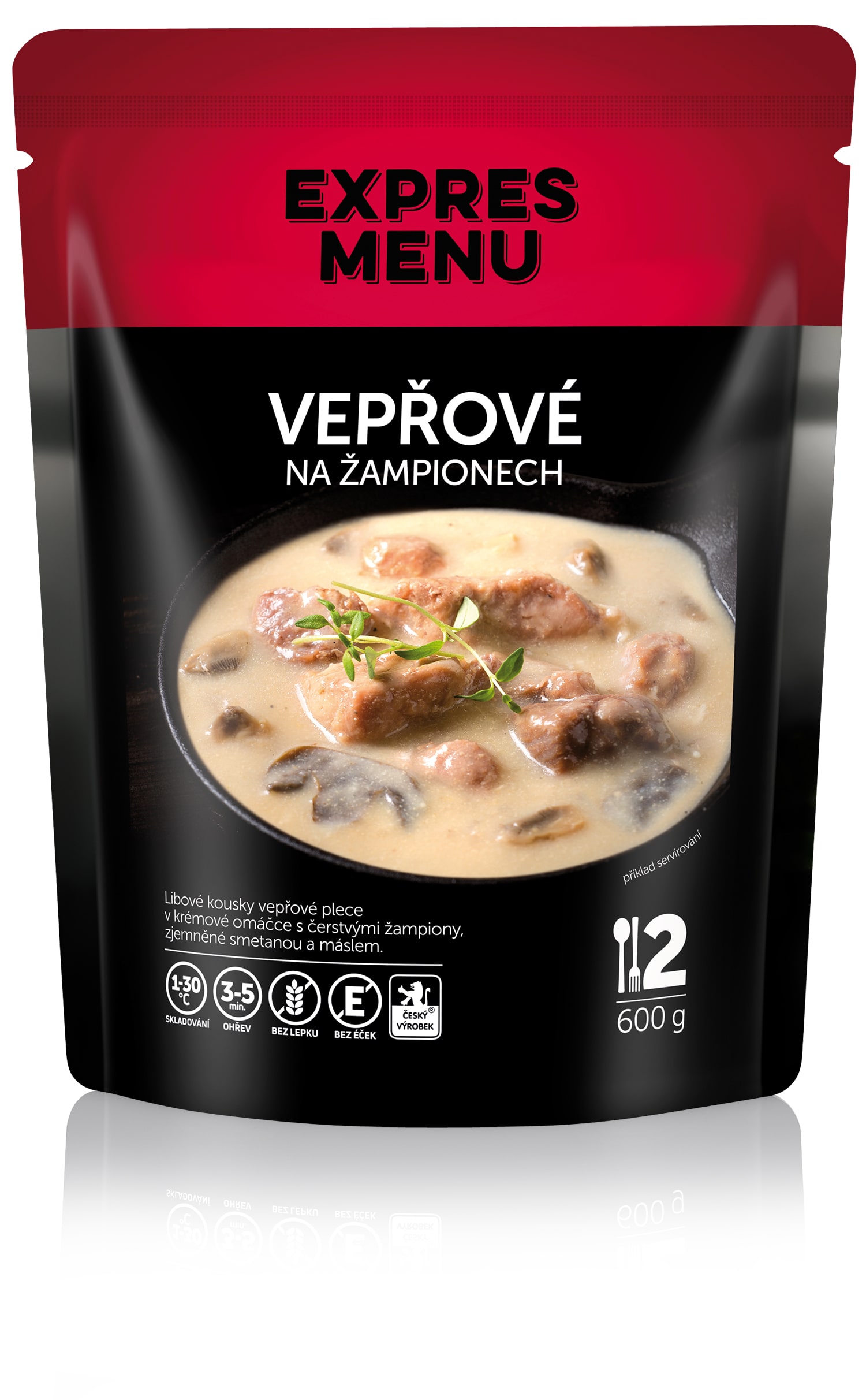 Vepřové na žampionech (2 porce) - 600g