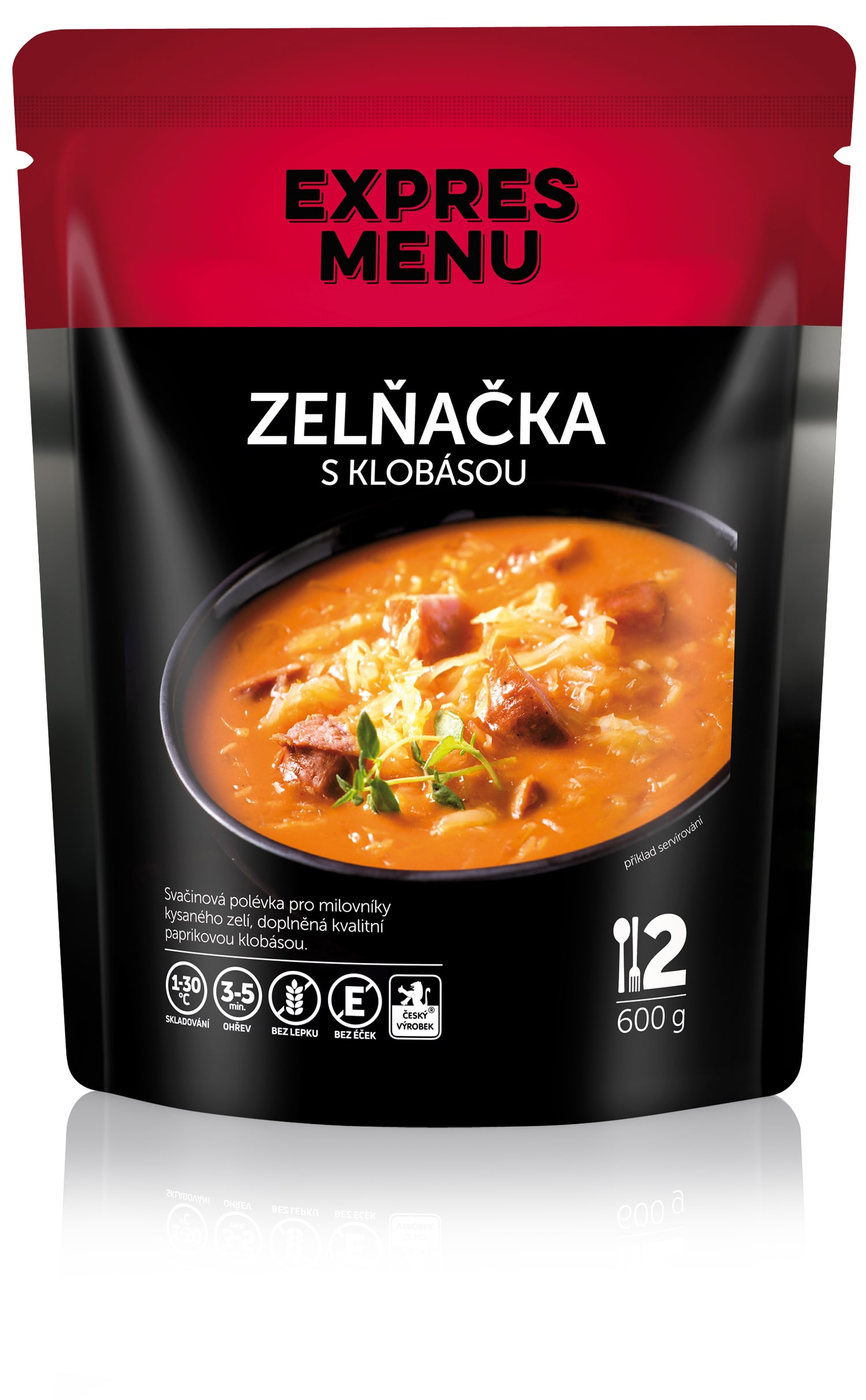 Zelná polévka s klobásou (2 porce) - 600g